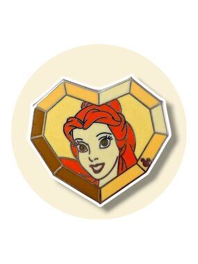 Beauty and the Beast Disney Pin: Princess Belle Yellow Heart Gem Jewel